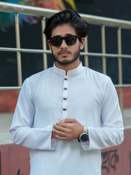 প্রিমিয়াম মাইক্রো স্টিচ ভাঙচুর ফেব্রিক সলিড পাঞ্জাবি