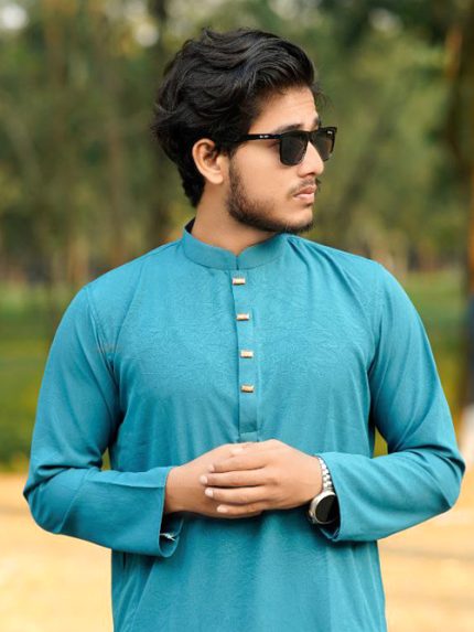 প্রিমিয়াম মাইক্রো স্টিচ ভাঙচুর ফেব্রিক সলিড পাঞ্জাবি