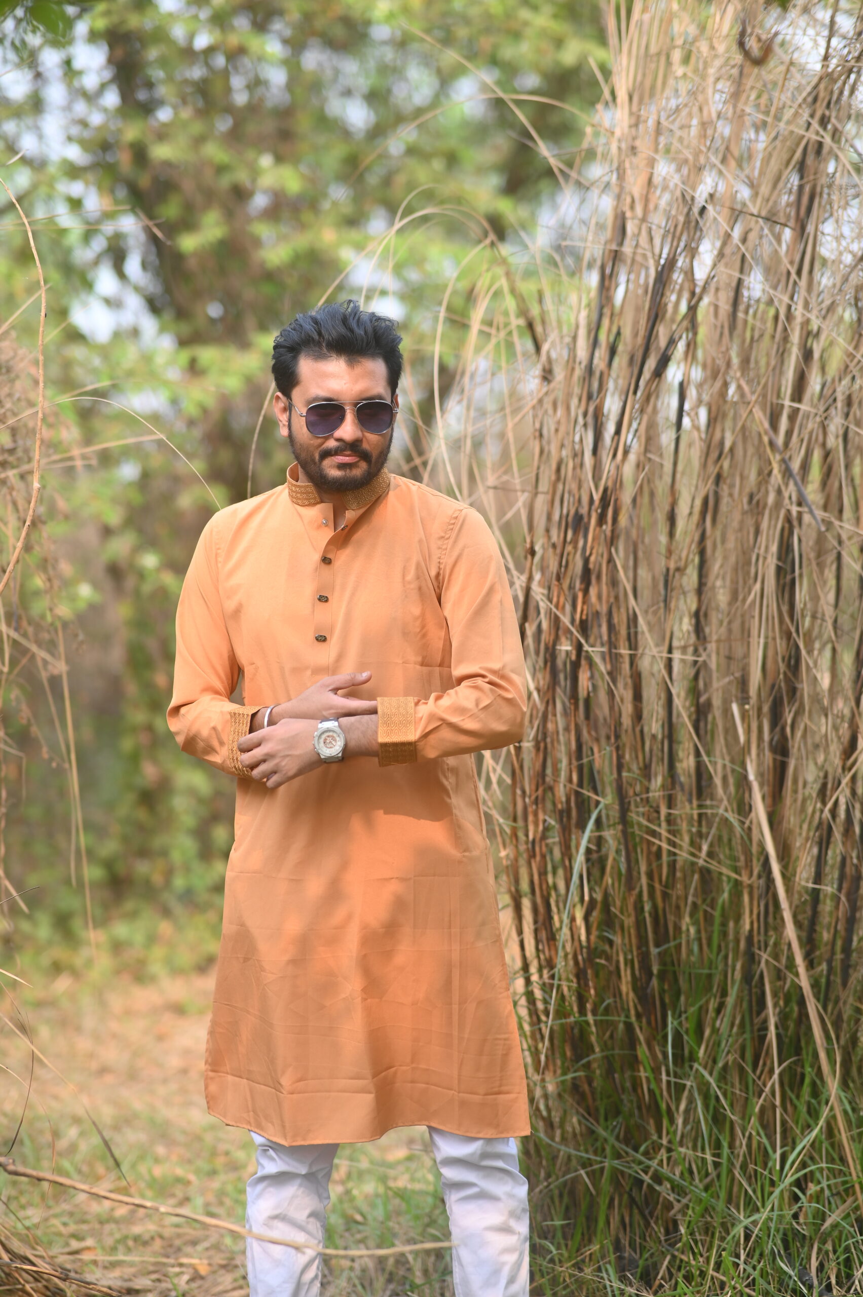 প্রিমিয়াম মাইক্রোস্টিজ ভাঙচুর ফেব্রিক সলিড পাঞ্জাবি