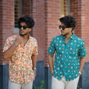 2 Pcs Slub Cotton  Shirt